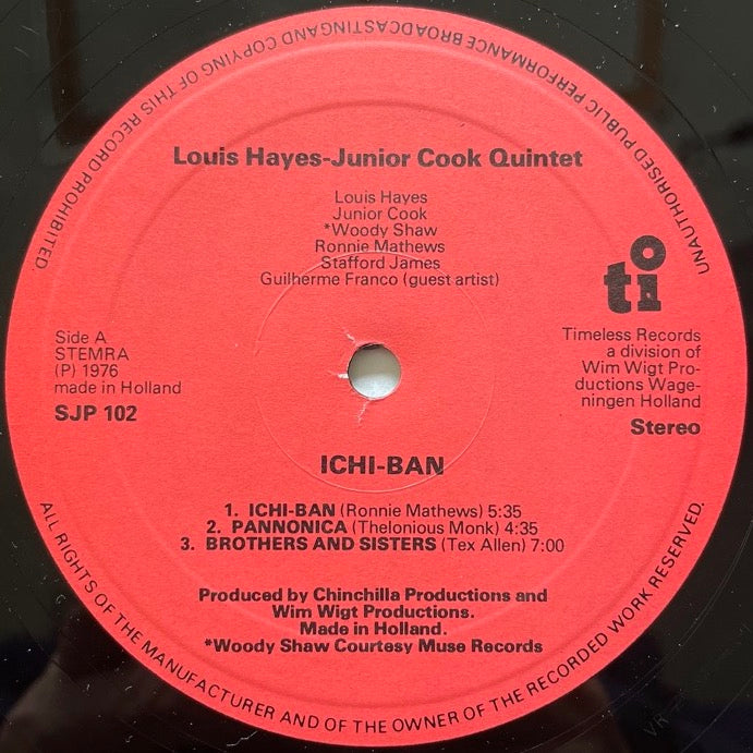 LOUIS HAYES - JUNIOR COOK feat. WOODY SHAW / ICHI-BAN - Dutch Timeless Original