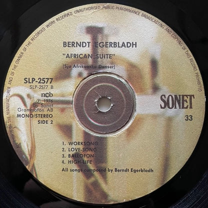BERNDT EGERBLADH / AFRICAN SUITE - Swedish Sonet Original