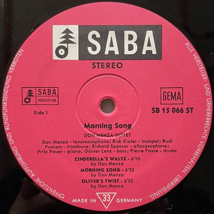 DON MENZA / MORNING SONG - German Saba Original