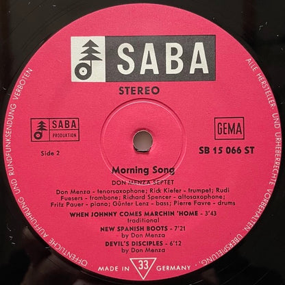 DON MENZA / MORNING SONG - German Saba Original
