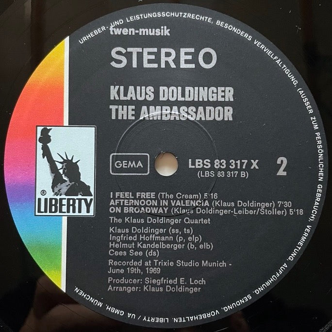 KLAUS DOLDINGER / THE AMBASSADOR (2LP) - German Liberty Original