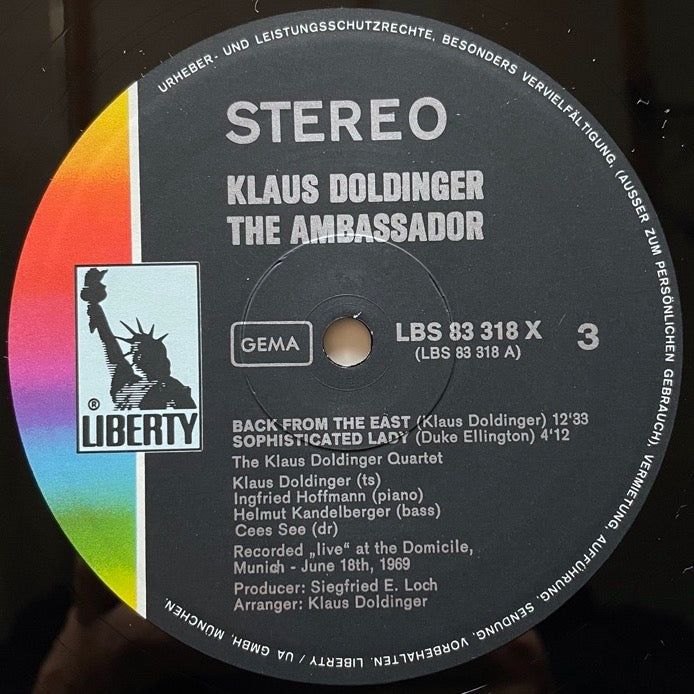 KLAUS DOLDINGER / THE AMBASSADOR (2LP) - German Liberty Original