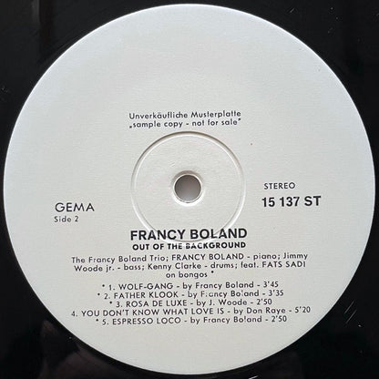 FRANCY BOLAND / OUT OF THE BACKGROUND - German Saba Original