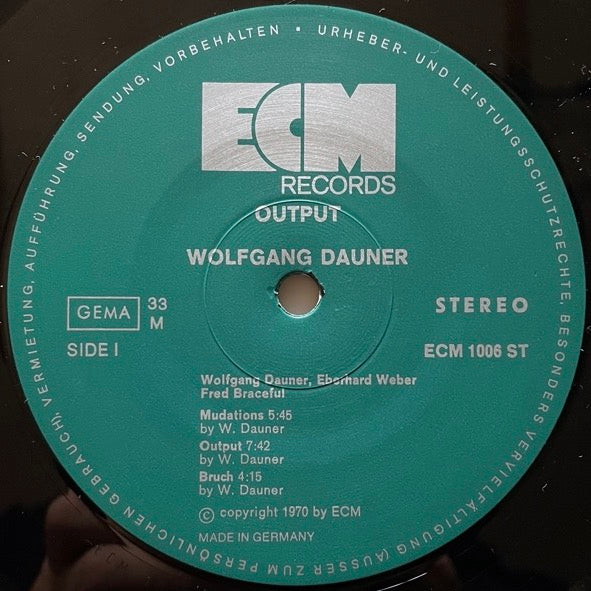 WOLFGANG DAUNER / OUTPUT - German ECM