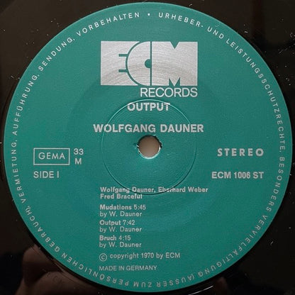 WOLFGANG DAUNER / OUTPUT - German ECM