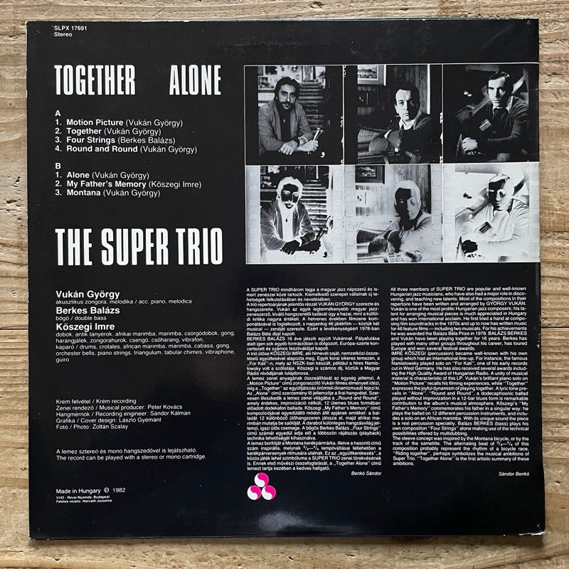 THE SUPER TRIO / TOGETHER ALONE - Hungarian Krem Original