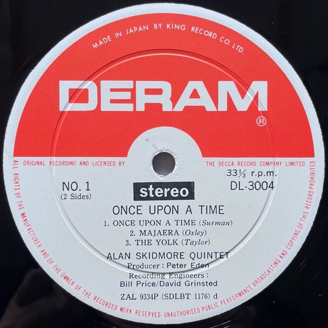 ALAN SKIDMORE QUINTET / ONCE UPON A TIME - Japan Deram