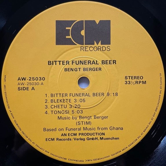 BENGT BERGER / BITTER FUNERAL BEER - Japan ECM