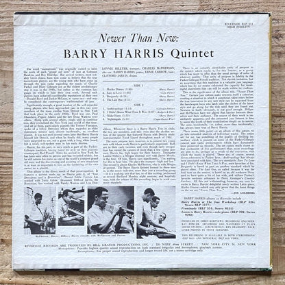 BARRY HARRIS QUINTET / NEWER THAN NEW - US Riverside original