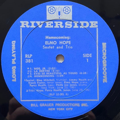 ELMO HOPE SEXTET & TRIO / HOMECOMING - US Riverside original