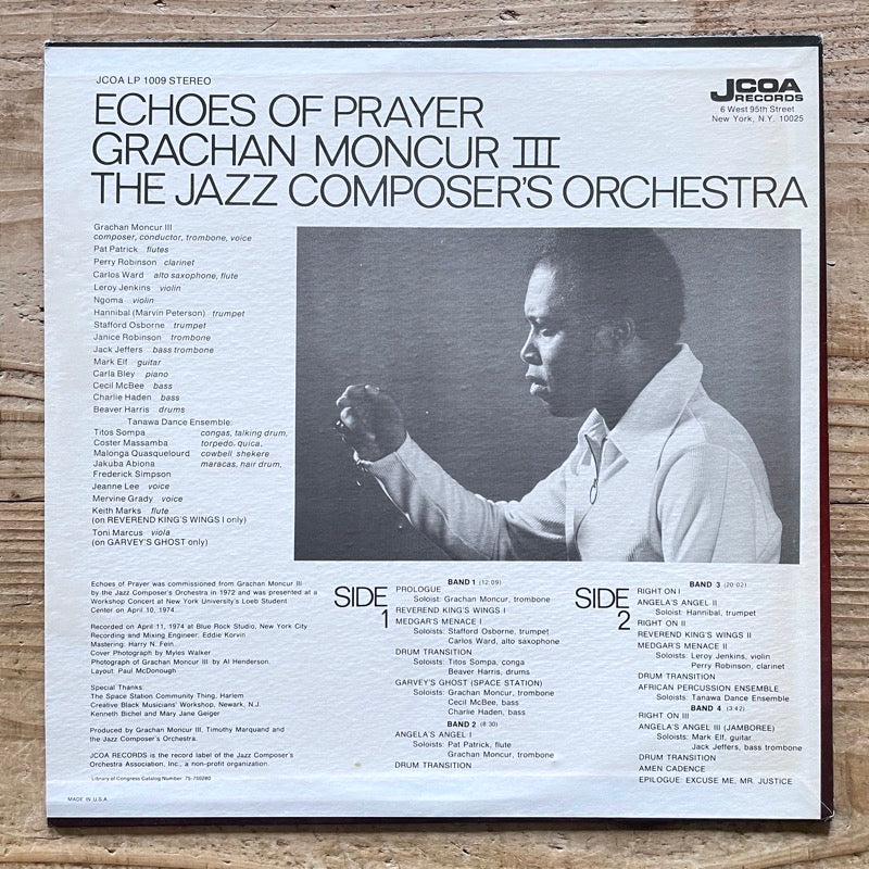 GRACHAN MONCUR III THE JAZZ COMPOSER'S ORCHESTRA / ECHOES OF PRAYER - US JCOA Original