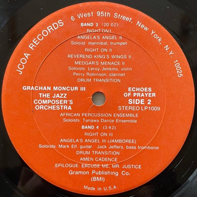GRACHAN MONCUR III THE JAZZ COMPOSER'S ORCHESTRA / ECHOES OF PRAYER - US JCOA Original