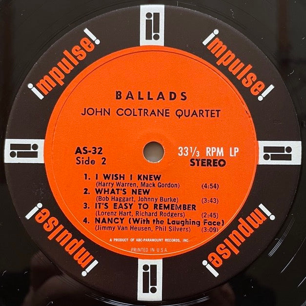 JOHN COLTRANE / BALLADS - US Impulse VAN GELDER EX