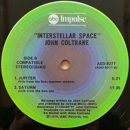 JOHN COLTRANE / INTERSTELLAR SPACE - US Impulse Original