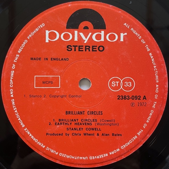 STANLEY COWELL / BRILLIANT CIRCLES - UK Polydor original