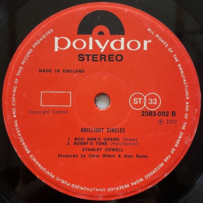 STANLEY COWELL / BRILLIANT CIRCLES - UK Polydor original