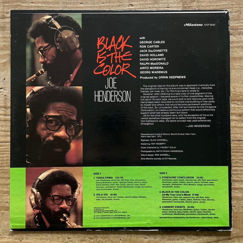 JOE HENDERSON / BLACK IS THE COLOR - US Milestone
