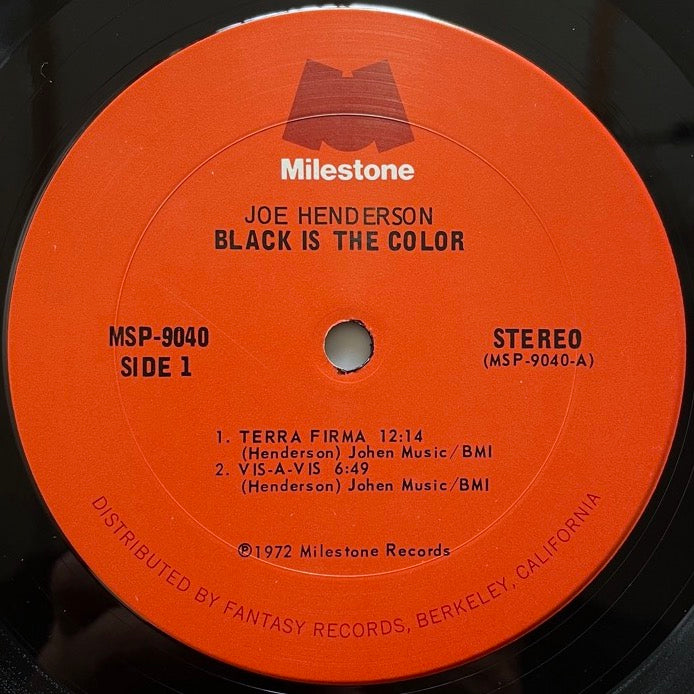JOE HENDERSON / BLACK IS THE COLOR - US Milestone