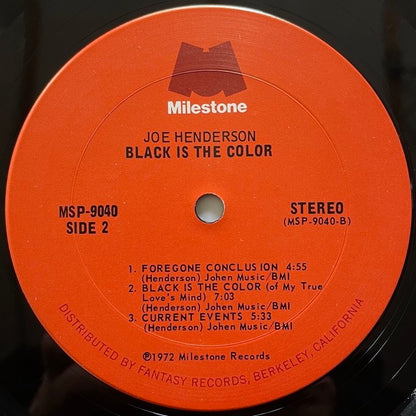 JOE HENDERSON / BLACK IS THE COLOR - US Milestone