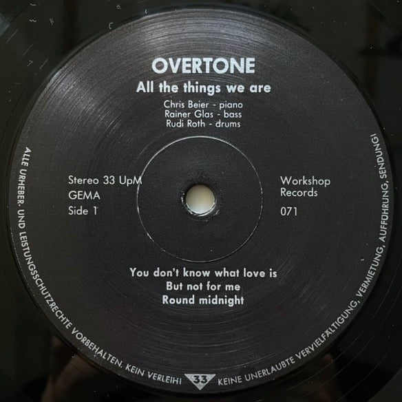 OVERTONE / ALL THE THINGS WE ARE