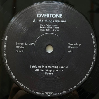 OVERTONE / ALL THE THINGS WE ARE