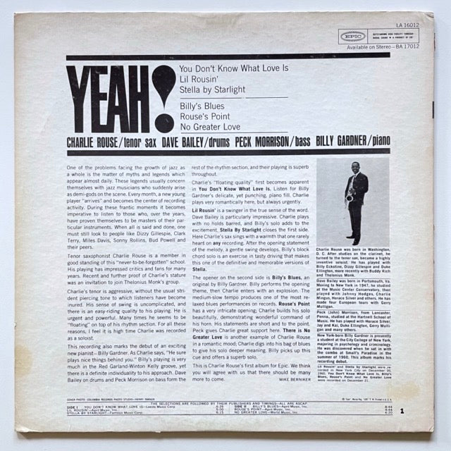 CHARLIE ROUSE / YEAH!