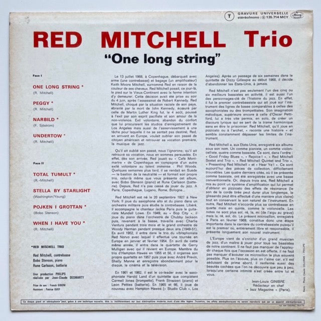 RED MITCHELL TRIO / ONE LONG STRING