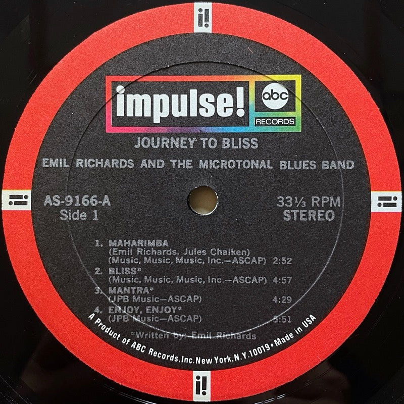 EMIL RICHARDS & THE MICROTONAL BLUES BAND / JOURNEY TO BLISS - US Impulse Original