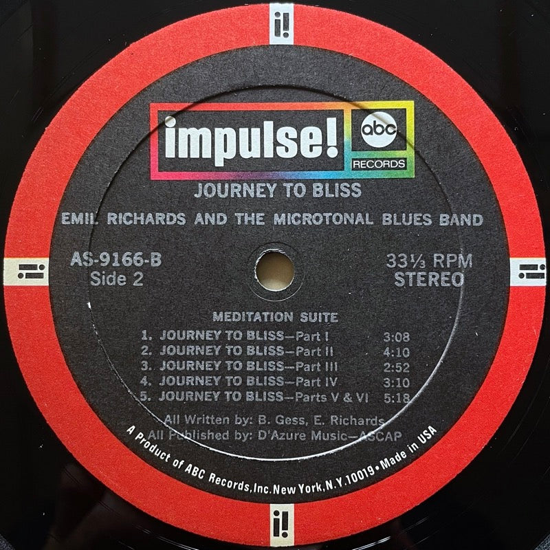 EMIL RICHARDS & THE MICROTONAL BLUES BAND / JOURNEY TO BLISS - US Impulse Original