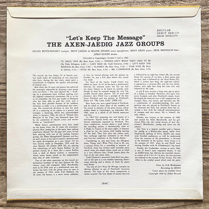 BENT AXEN - BENT JAEDIG / LET'S KEEP THE MESSAGE - Danish Debut Original
