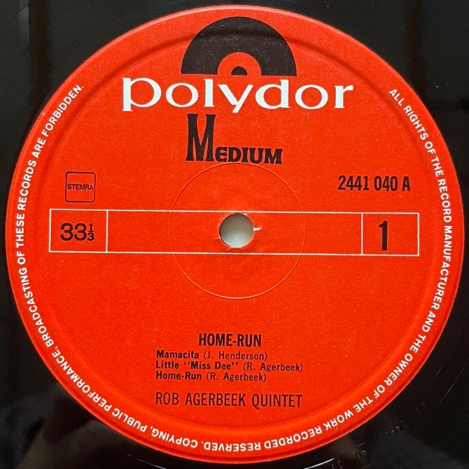ROB AGERBEEK QUINTET / HOME RUN - Dutch Polydor Original