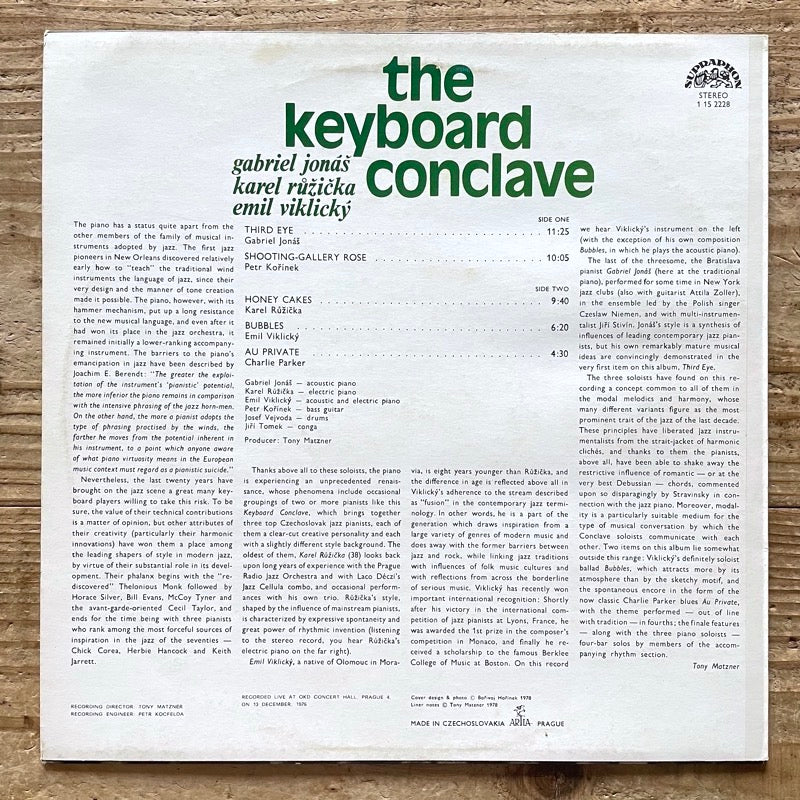 THE KEYBOARD CONCLAVE - Czechoslovakia Supraphon