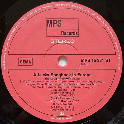 LUCKY THOMPSON / A LUCKY SONGBOOK IN EUROPE - German MPS Original
