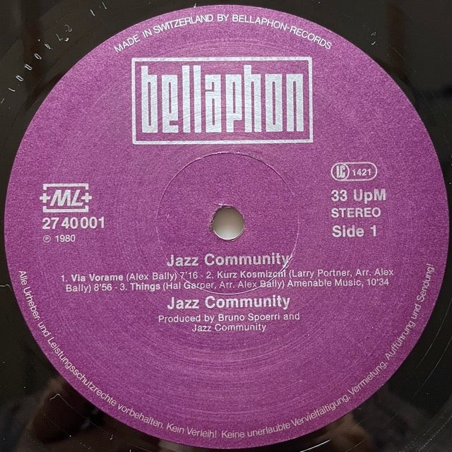 JAZZ COMMUNITY - Swiss Bellaphon Original
