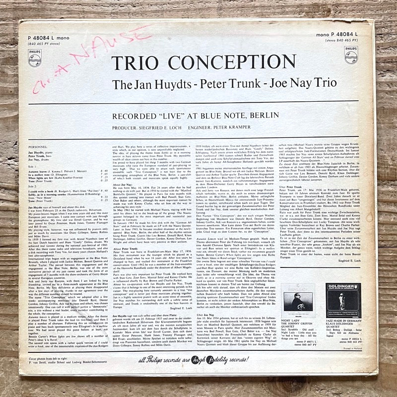 JAN HUYDTS / TRIO CONCEPTION - Dutch Philips Mono Original