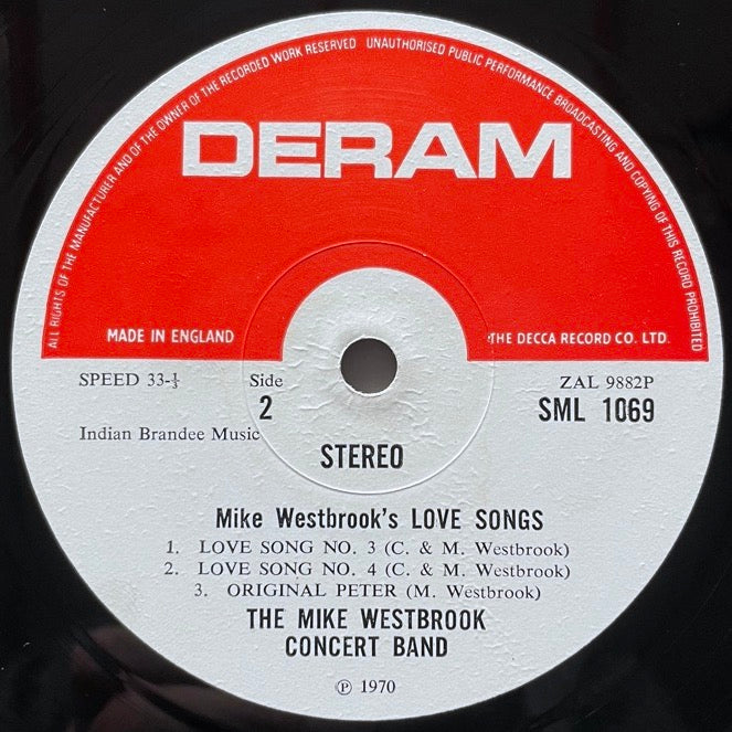 MIKE WESTBROOK CONCERT BAND / LOVE SONGS - UK Deram Original