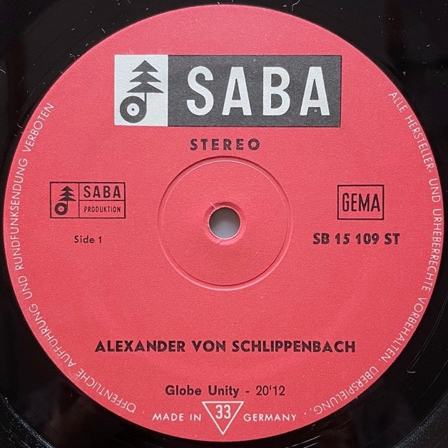 ALEXANDER VON SCHLIPPENBACH / GLOBE UNITY - German Saba original