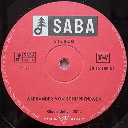 ALEXANDER VON SCHLIPPENBACH / GLOBE UNITY - German Saba original