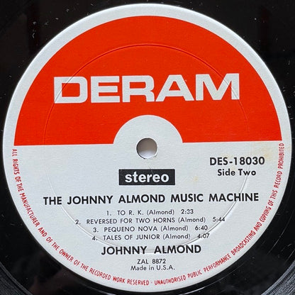 JOHNNY ALMOND MUSIC MACHINE / PATENT PENDING - U.S. Deram/London