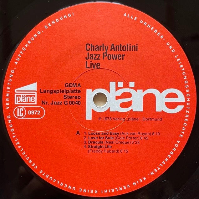 CHARLY ANTOLINI JAZZ POWER / LIVE - German Plane Original