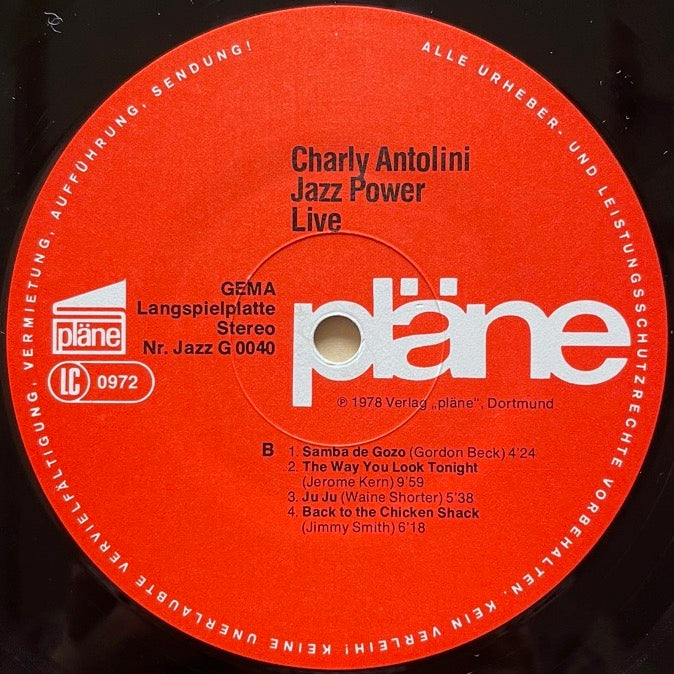 CHARLY ANTOLINI JAZZ POWER / LIVE - German Plane Original