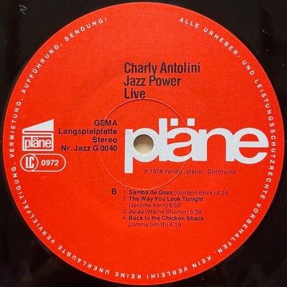 CHARLY ANTOLINI JAZZ POWER / LIVE - German Plane Original