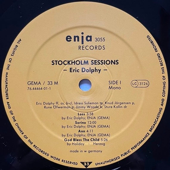 ERIC DOLPHY / STOCKHOLM SESSIONS - German Enja Original