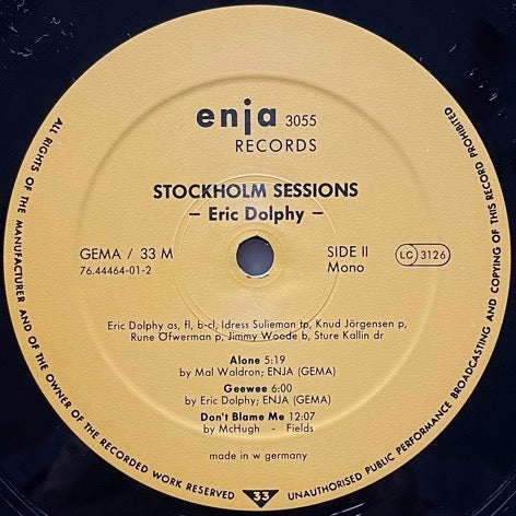 ERIC DOLPHY / STOCKHOLM SESSIONS - German Enja Original