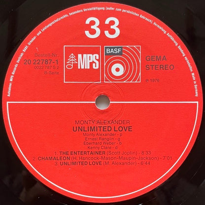 MONTY ALEXANDER / UNLIMITED LOVE - German MPS/BASF Original