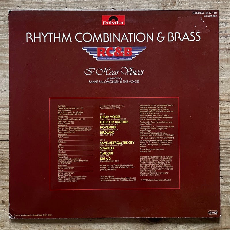 PETER HERBOLZHEIMER RHYTHM COMBINATION & BRASS / I HEAR VOICES - German Polydor original