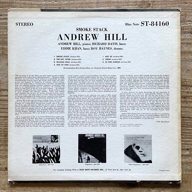 ANDREW HILL / SMOKE STACK - US Blue Note NY no Ear