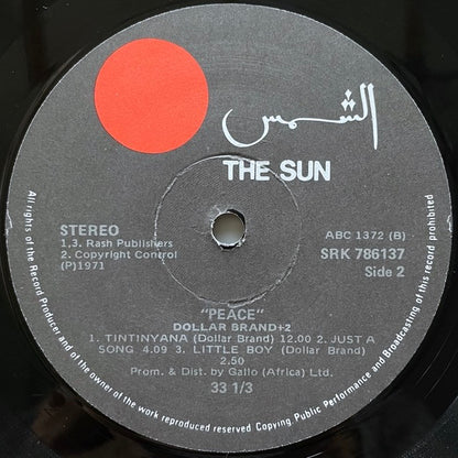 DOLLAR BRAND +2 / PEACE - South Africa The Sun