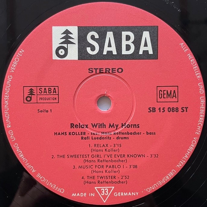 HANS KOLLER / RELAX WITH MY HORNS - German Saba original