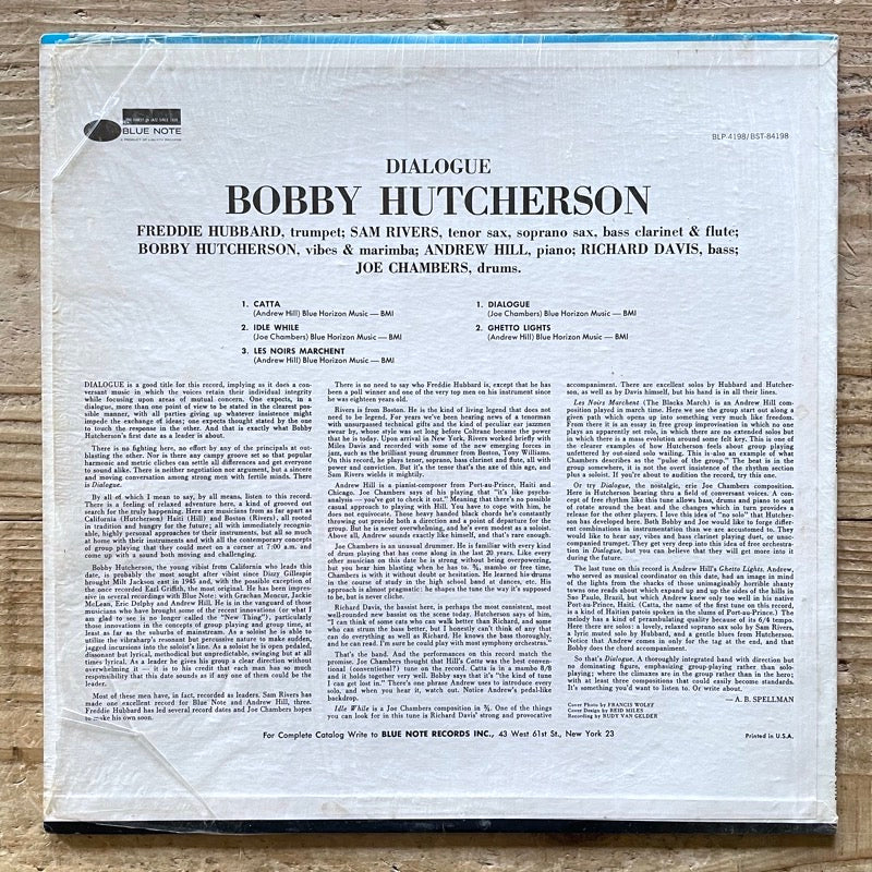 BOBBY HUTCHERSON / DIALOGUE - US Blue Note Liberty